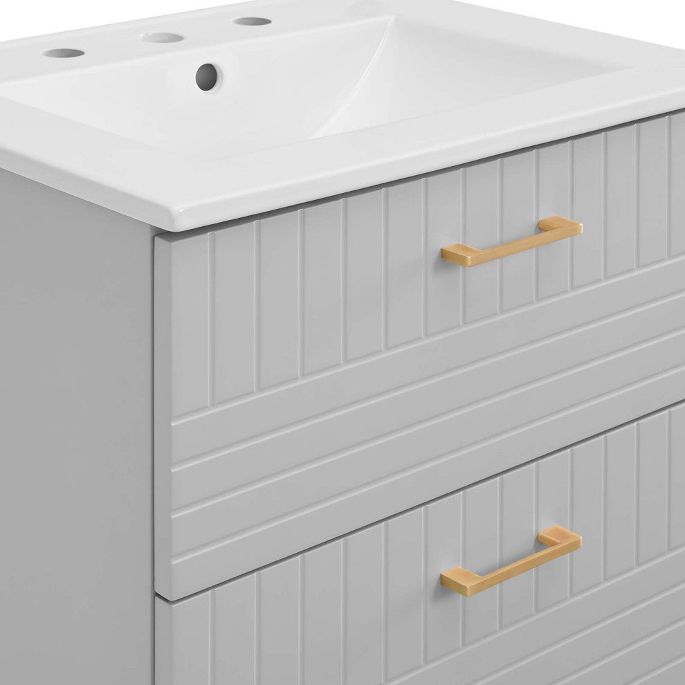 Daybreak 24" Bathroom Vanity, Light Gray White