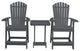 Poly Lumber Adirondack Chair with Arms, Dark Gray, Counter Height