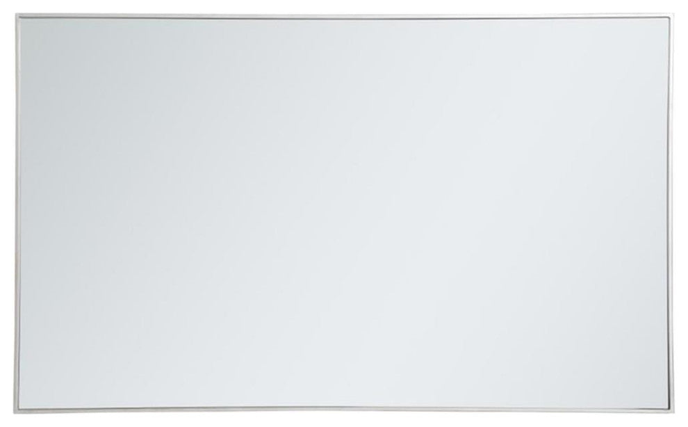 Elegant Decor Eternity 60" x 36" Contemporary Metal Frame Mirror in Silver