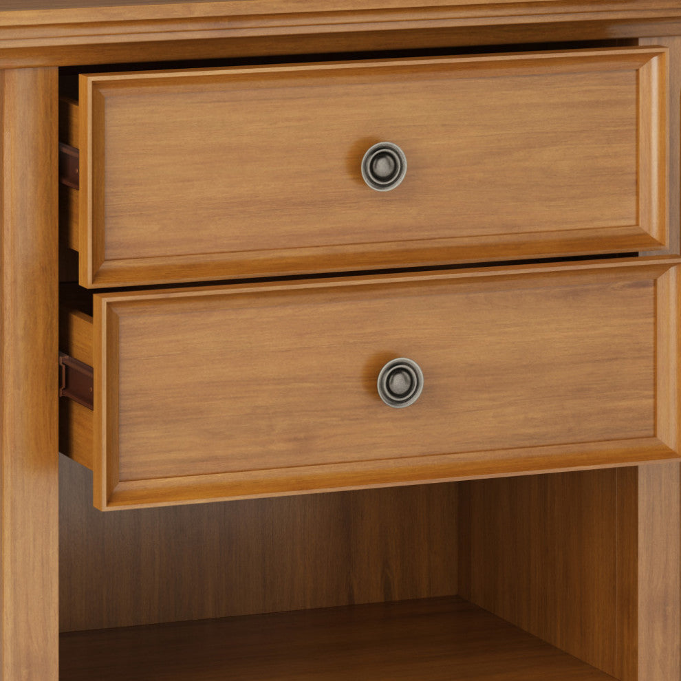 Amherst Solid Wood Bedside Table, Light Golden Brown