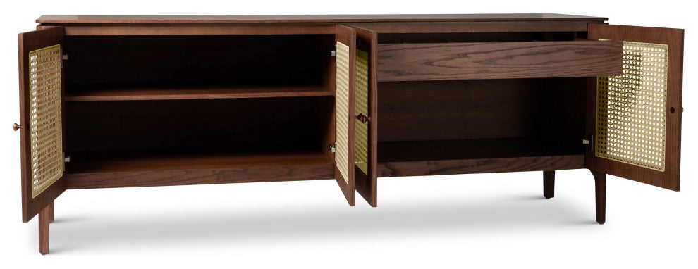 Modern Brazilian, Missione, Cane Buffet, Nogal/Natural