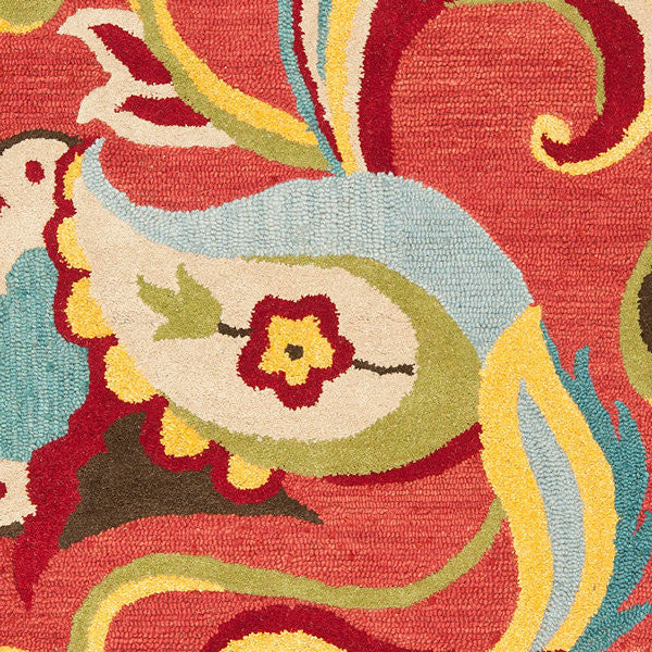 Safavieh Blossom Blm680B Floral Rug, Rust/Multi, 8'0"x8'0" Round