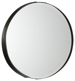 Adrianna 24.4" Black Metal Round Mirror