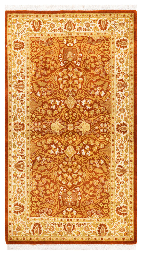 Mogul, One-of-a-Kind Hand-Knotted Area Rug Orange, 3'1"x5'6"