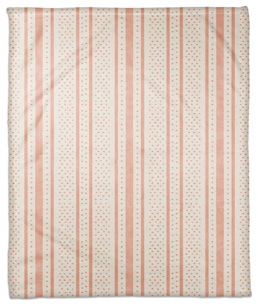 Watercolor Stripes Dots 50x60 Throw Blanket, Orange