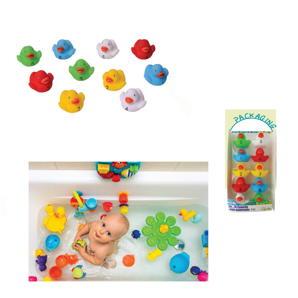 Non-Toxic Bath Numbered Floating Ducks -for Babies and Toddlers- Set of 10