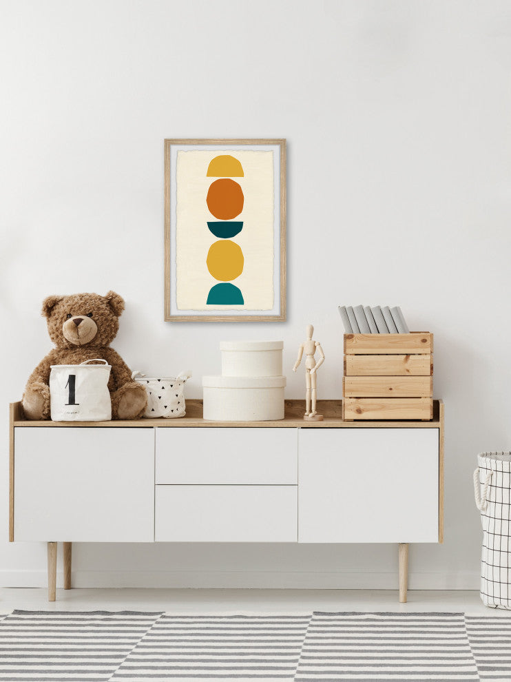 "Enclosed Circles" Framed Painting Print, 8x12