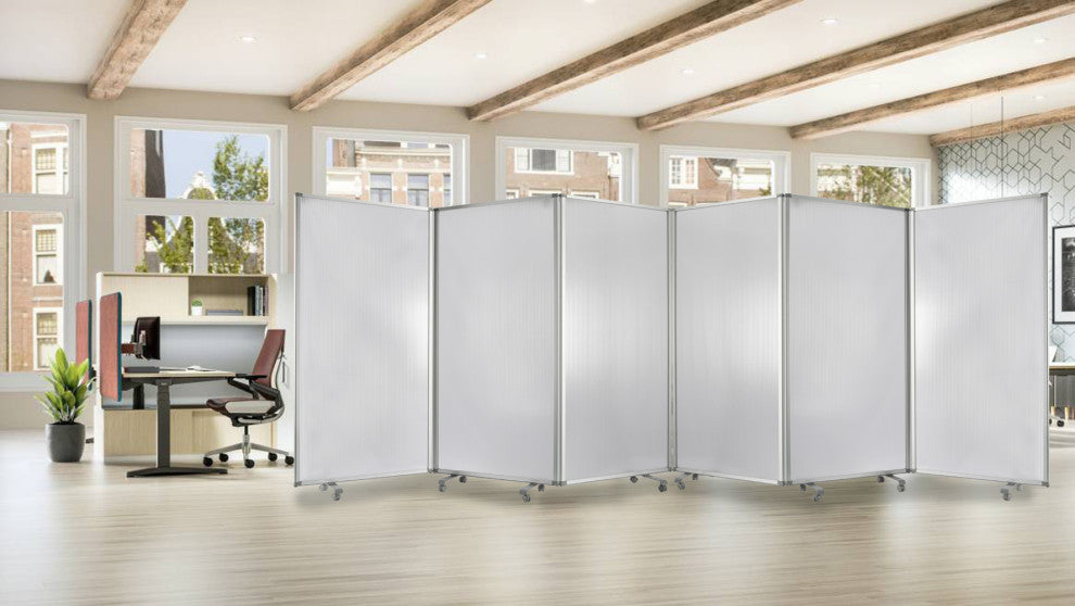 HomeRoots 106" x 1" x 71" White, Metal and PVC Resilient Screen