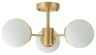 Mid-Century Modern 3-Light Sputnik Glass Globe Semi Flush Mount