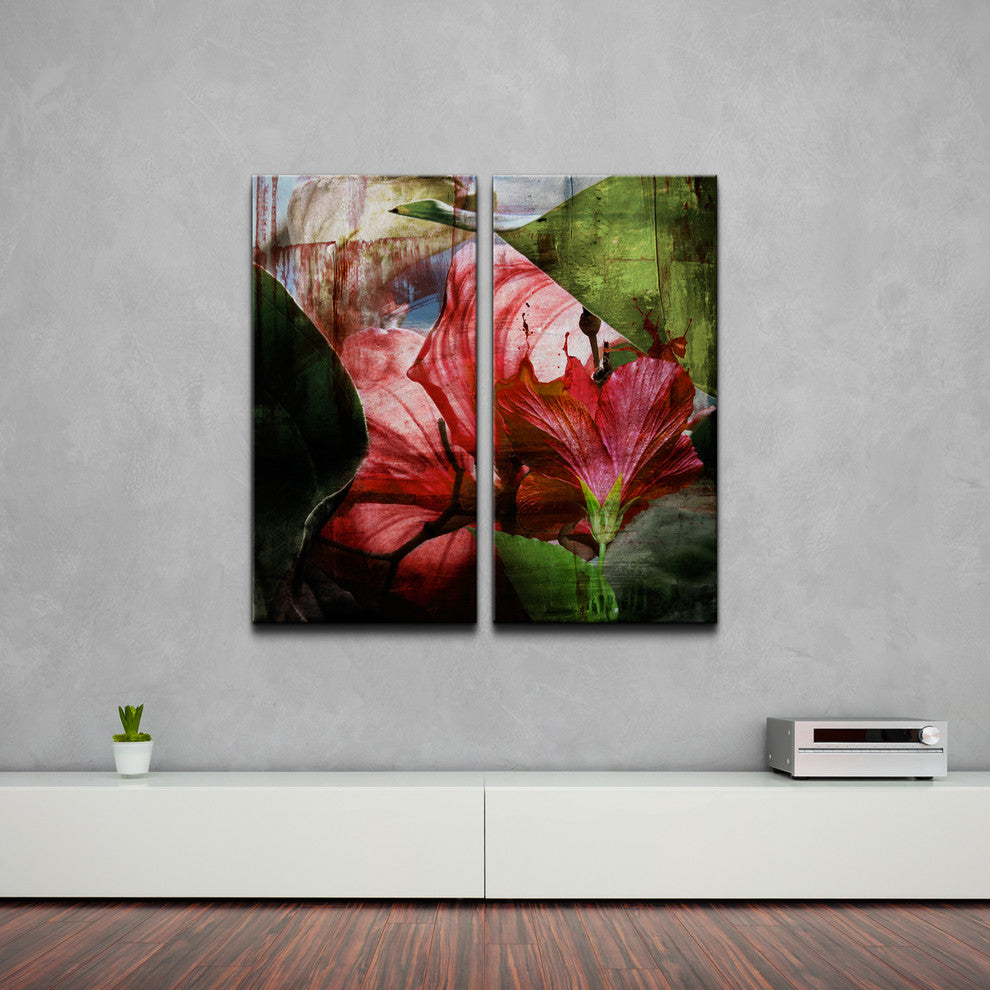 Hibiscus Canvas Wall Art, 2-Piece Set