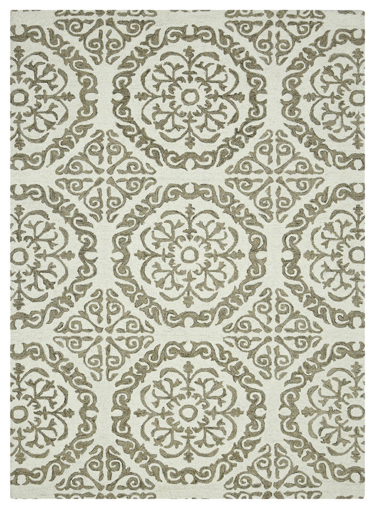 Boscage Rothwell Area Rug, Ivory, 5' x 7'6", Geometric