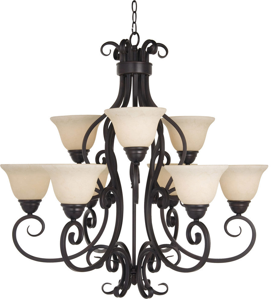 Maxim Lighting Manor 9-Light Chandelier in Oil Rubbed Bronze - 12207FIOI
