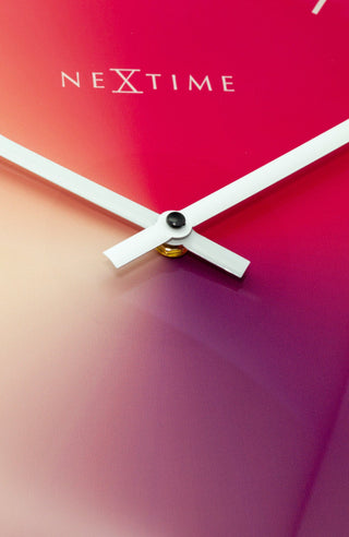 Red Gradient 15.75" Glass Wall Clock With Slim Metal Edge