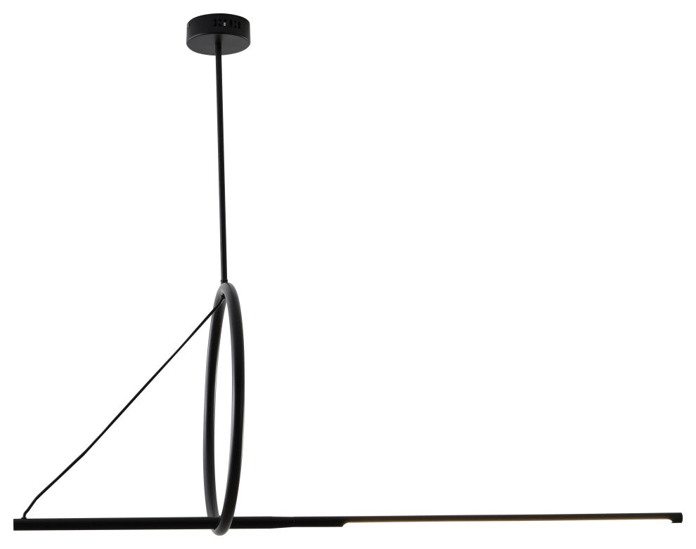 Black Metal LED Chandelier With White Acrylic Diffusers