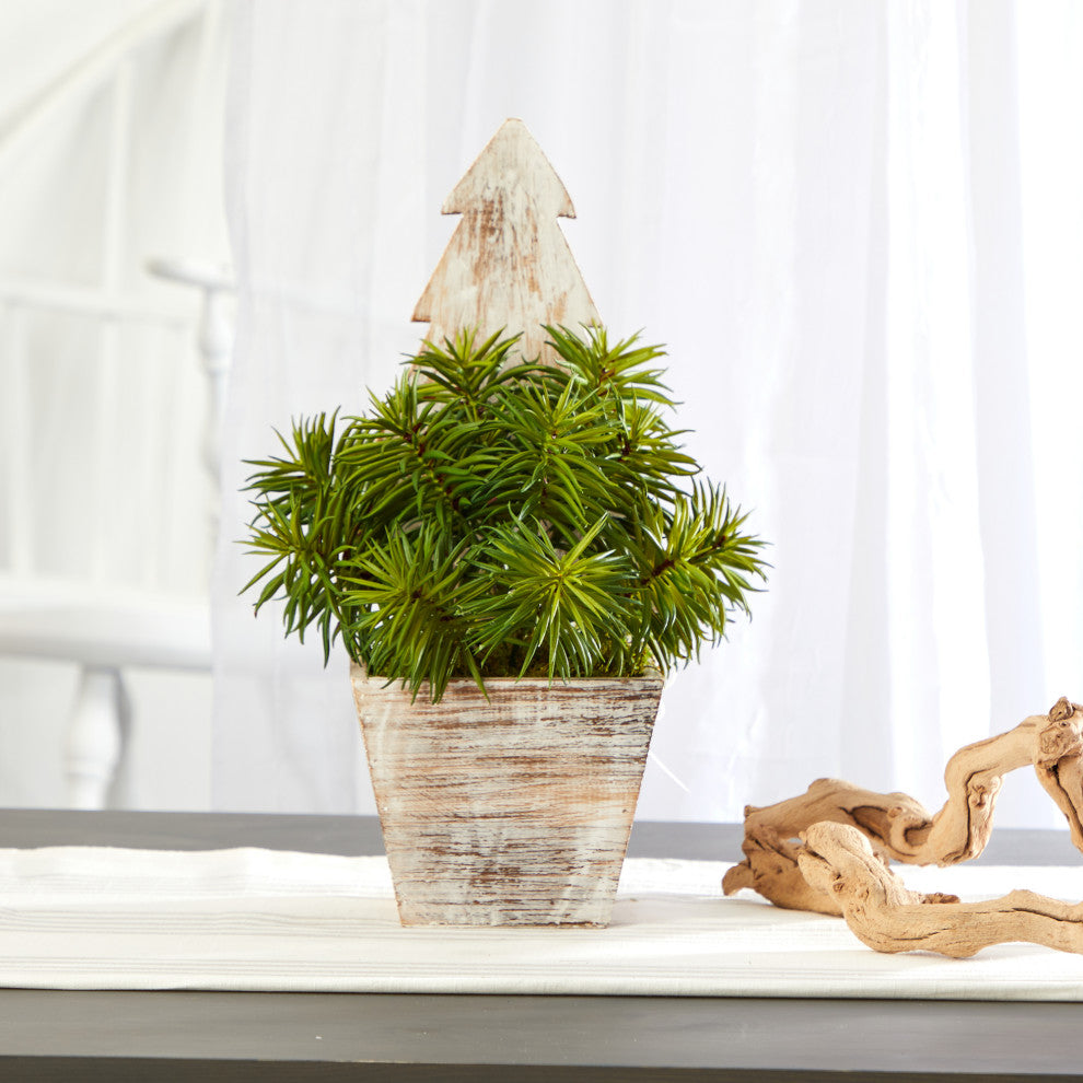 15" Succulent Artificial Plant, Christmas Tree Planter