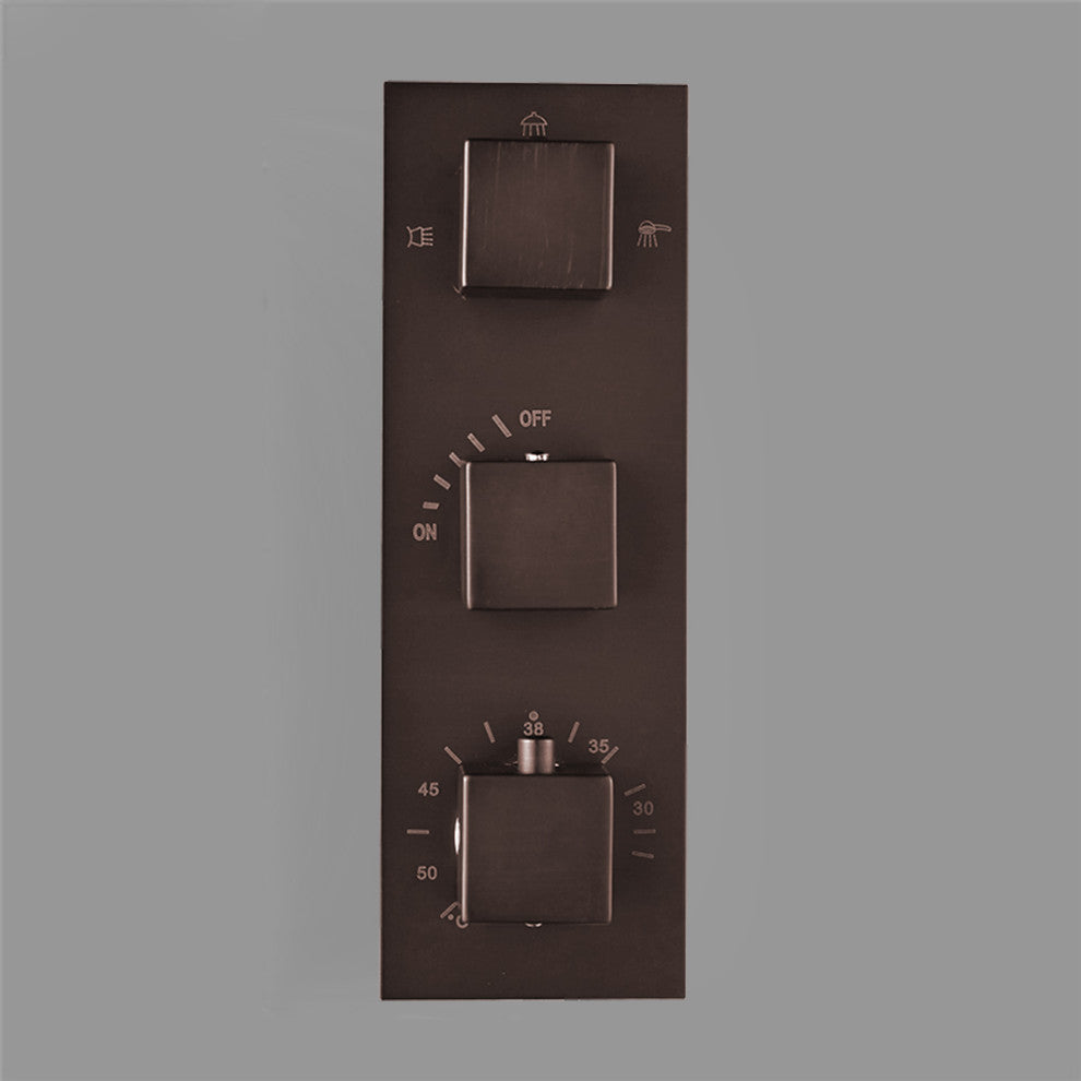 Martinique 20"X40" Large Oil Rubbed Bronze Solid Brass LED Rain Shower Head