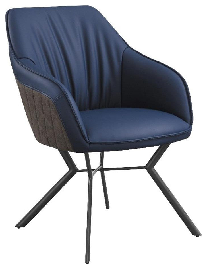 Coaster Mayer Upholstered Faux Leather Dining Chairs in Blue