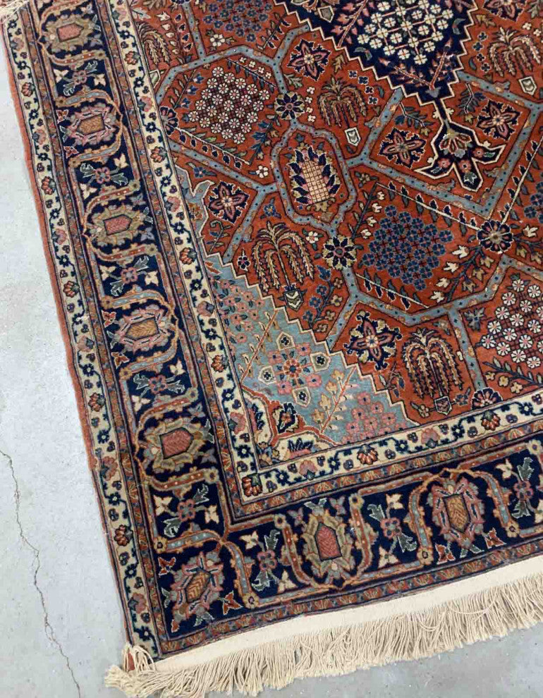 Handmade Antique Persian Jozan Rug 4.6'x6.11', 140cmx216cm, 1920s