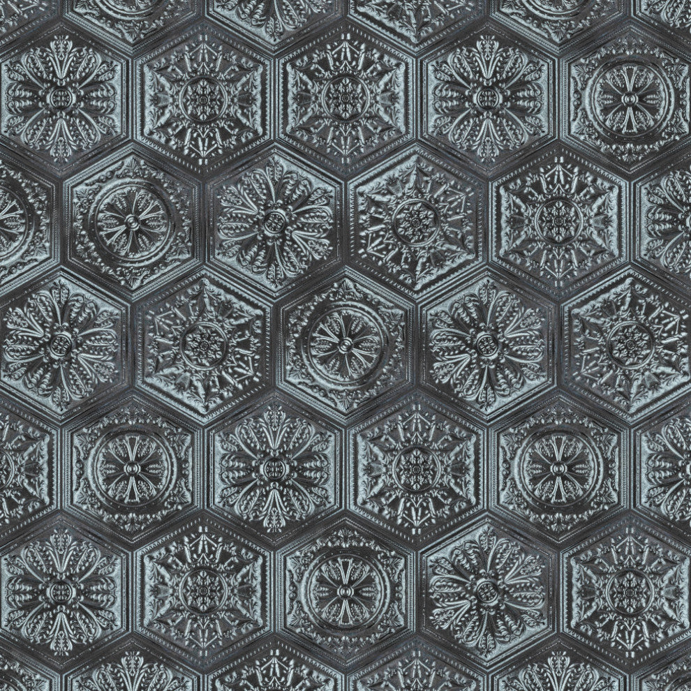 Zinc Hex Silver Decor Porcelain Floor and Wall Tile
