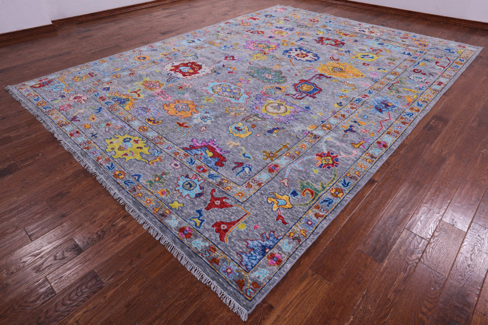 10' 2" X 13' 9" Turkish Oushak Hand-Knotted Wool Rug - Q16099