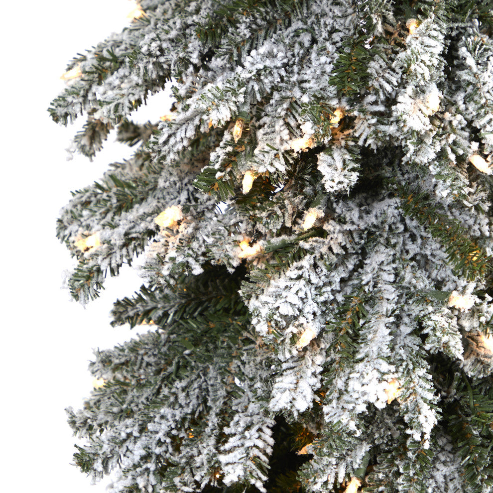 Nearly Natural 8ï¿½Flocked Grand Alpine Artificial Christmas Tree/500 Clear Lights