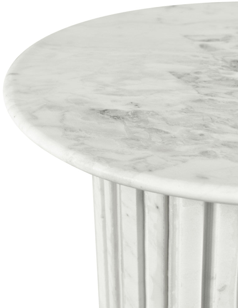 Genoa Marble End / Side Table, White