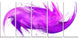 Abstract Purple Fractal Pattern, Abstract Wall Art Canvas, 60"x28", 5 Panels