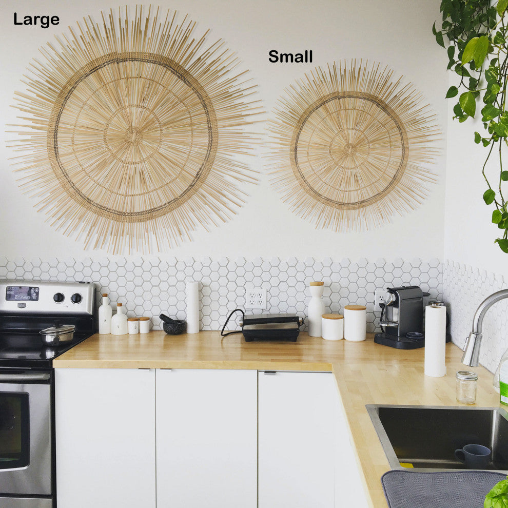 Palm Sun Circle, Artisan Crafted, Malawi, Natural, 35.5"