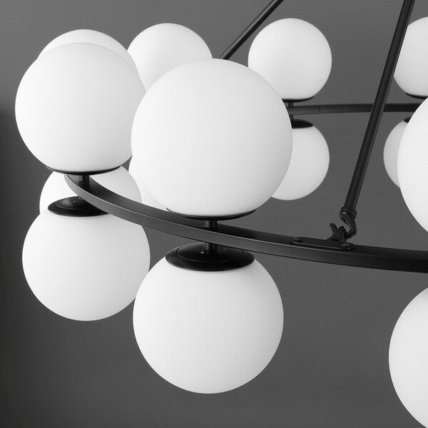 Safavieh Couture Traycee Metal Round Chandelier Black / White