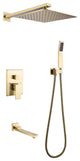 Pressure Balanced Water-Saving 3-Function Rain Shower System with Rough-in Valve