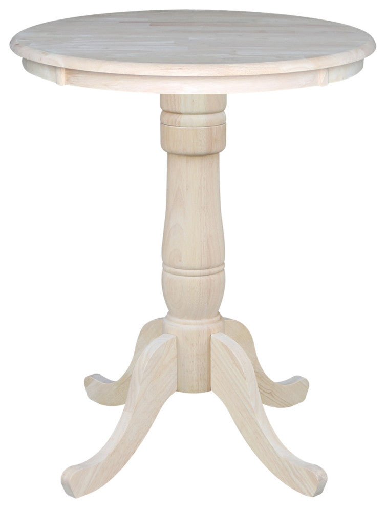Round Top Pedestal Table, Unfinished, 30 Inch Round