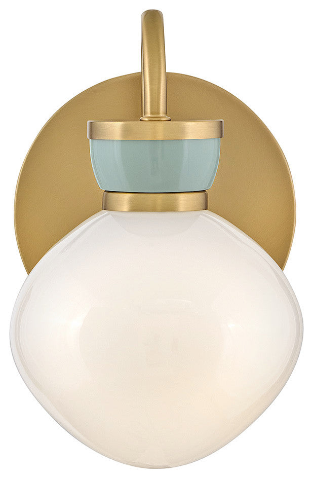 Lark Lucy Small Single Light Sconce, Lacquered Brass