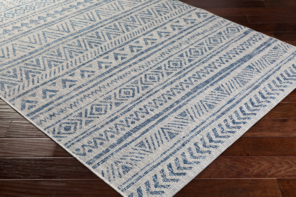 Eagean Indoor/Outdoor Denim, Dark Blue Area Rug, 5'3"x7'6"