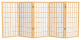 3' Tall Window Pane Shoji Screen, Natural, 5 Panels