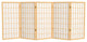 3' Tall Window Pane Shoji Screen, Natural, 5 Panels