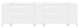 Freestanding White Vanity Set - Two Sink Bases Three 12 Side Bases, 108"
