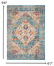 7' X 10' Blue And Ivory Power Loom Area Rug