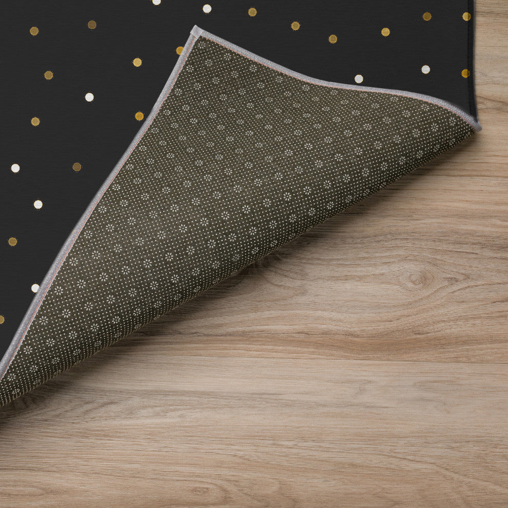 Indoor/Outdoor Wonderland WN11 Black Machine Washable 2'3" x 7'6" Runner Rug