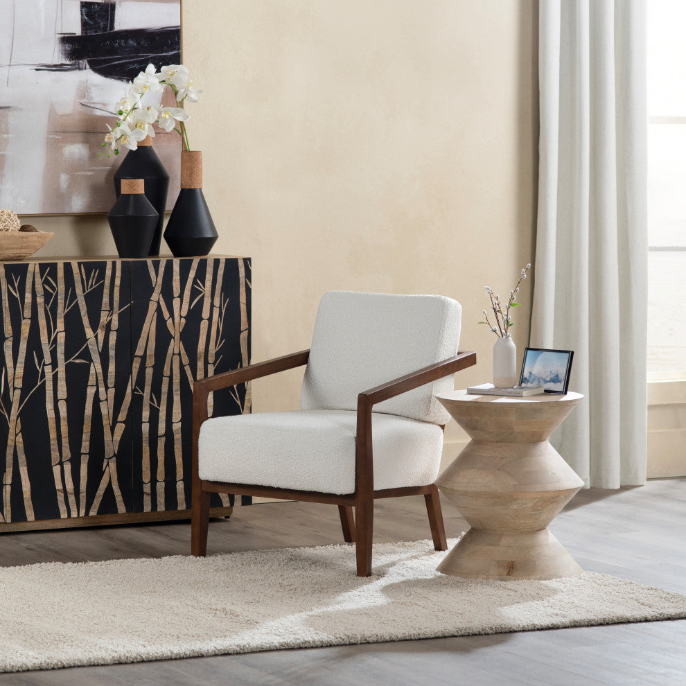 White Upholstered Accent Chair