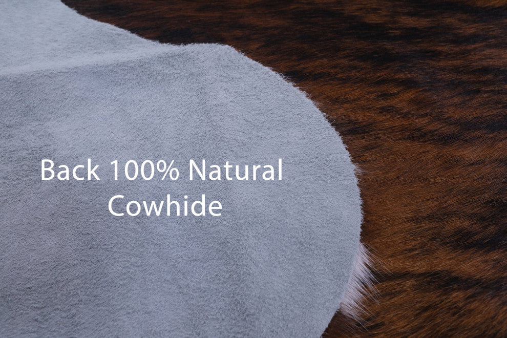 6' 9" X 5' 10" Brindle Natural Cowhide Rug C2420