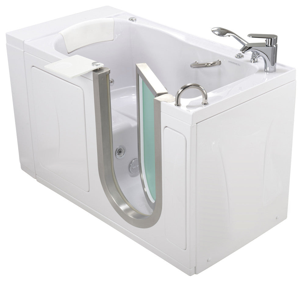 Ella Royal 32"x52" Acrylic Massage Walk-In Bathtub Inward Swing Door, Dual Drain
