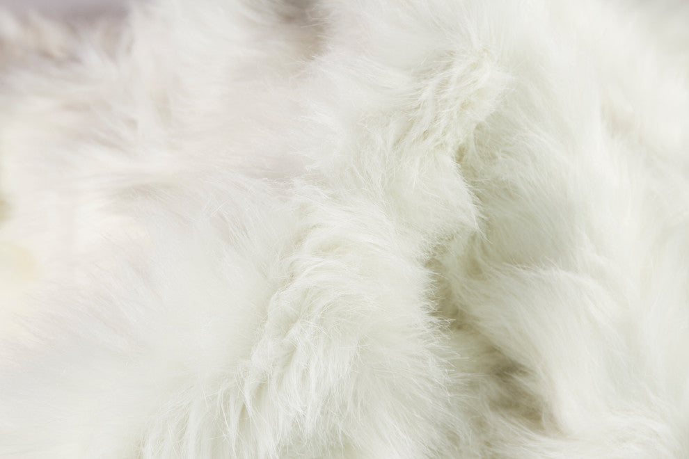 Gordon Faux Sheepskin Rug, Off-White, 4'x6'