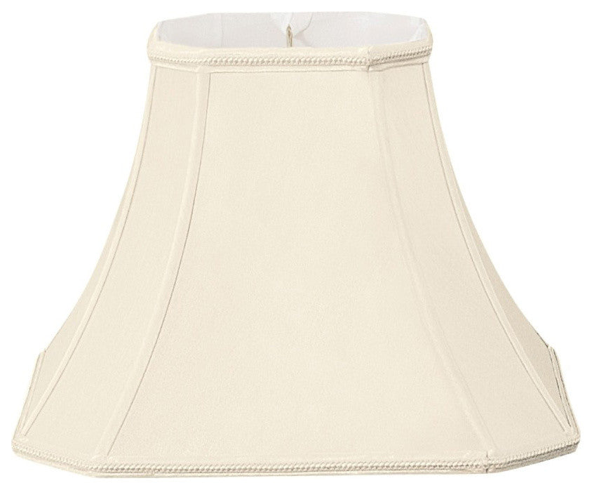 Square Cut Corner Designer Lampshade, Eggshell, 8"x16"x12"