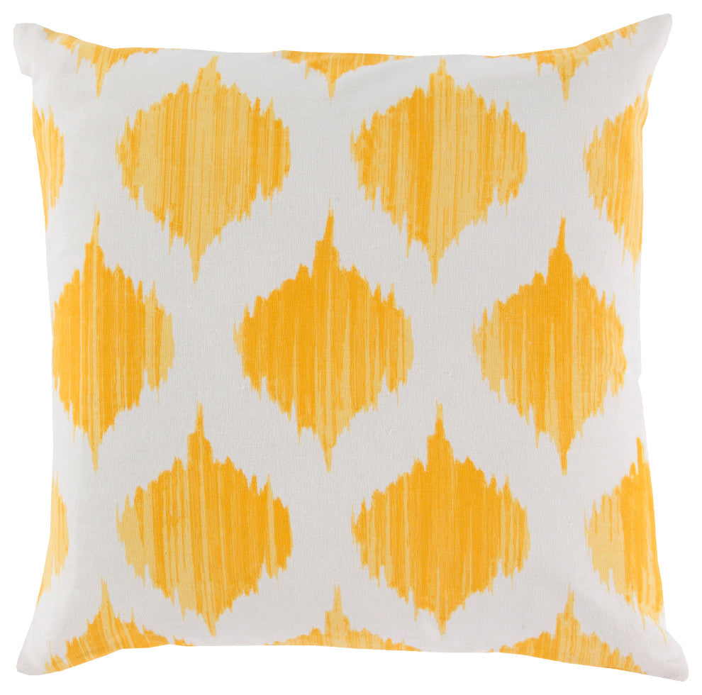 Surya Ogee SY-020 18"x18" Pillow Kit, Bright Yellow/Khaki