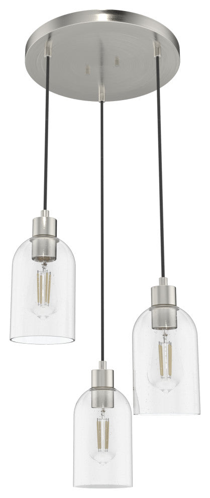 Hunter Lochemeade Brushed Nickel 3 Light Cluster Ceiling Light Fixture