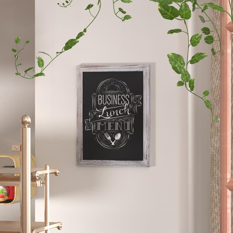 Canterbury Wall Mount Magnetic Chalkboard Sign Set- 18" x 24", White Washed, 18" X 24"