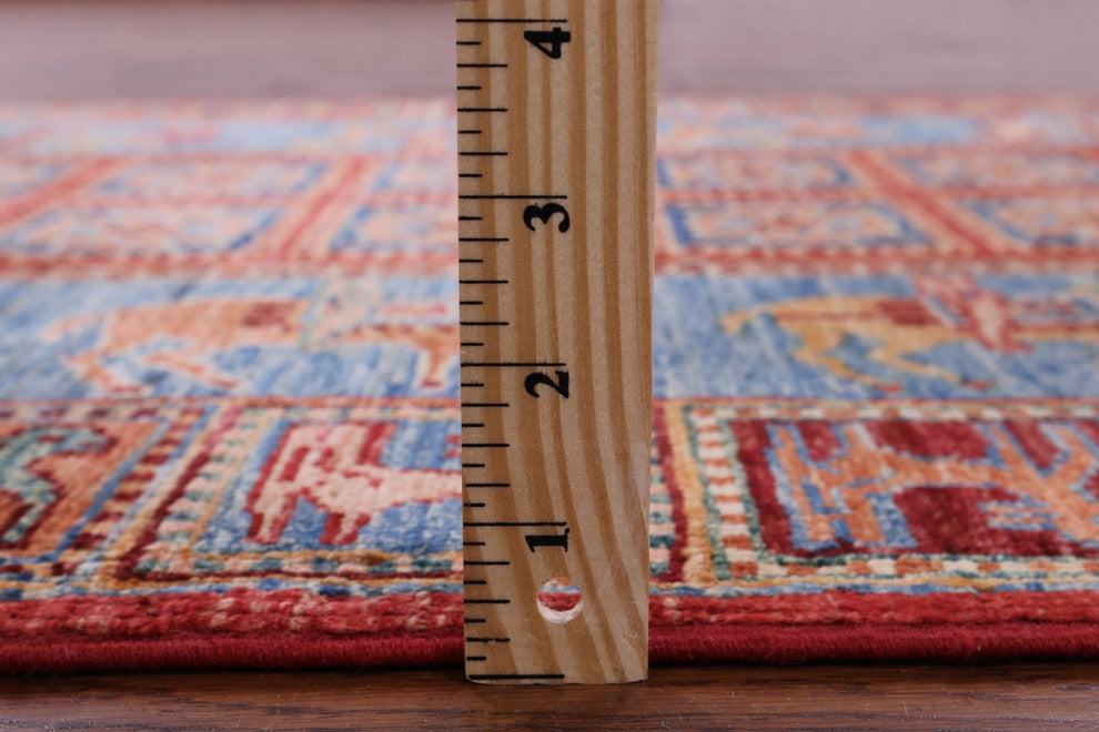 2' 9" X 4' 2" Hand-Knotted Antiqued Pazyryk Historical Design Rug Q10875