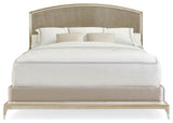Art Deco Style Silver Curly Veneer King Bed