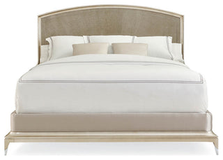 Art Deco Style Silver Curly Veneer King Bed