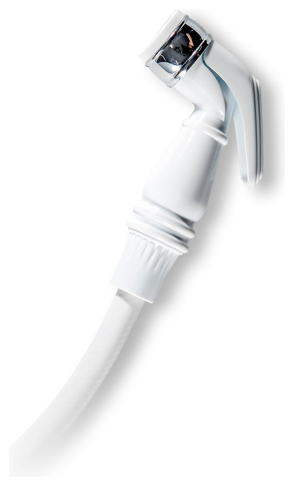 Bidet Spray White Colonial with Chrome Band